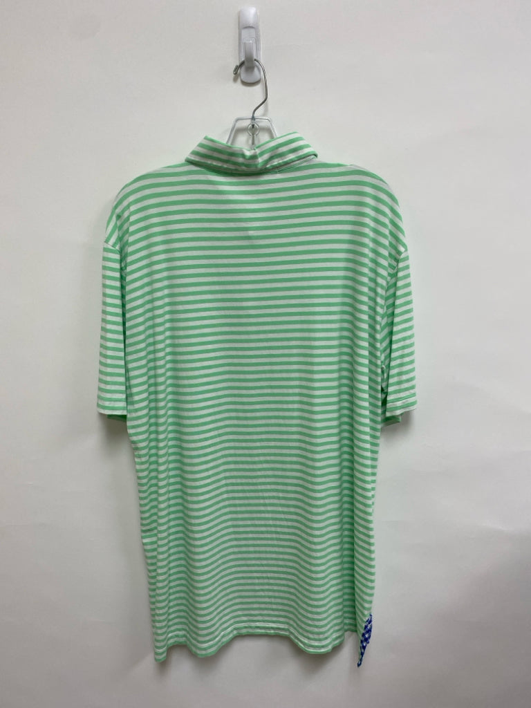 Bald Head Blues Size XL Mint Green White Stripes Polo Men&