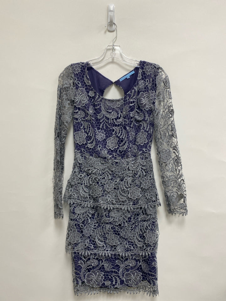 Antonio Melani Size 0 Dark Purple Gray Lace Ladies Dress