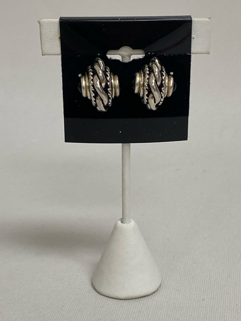 Silver Black Shapes Earrings