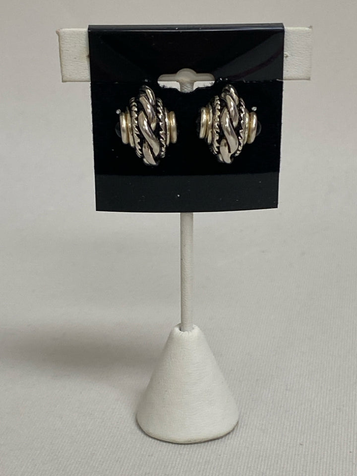 Silver Black Shapes Earrings