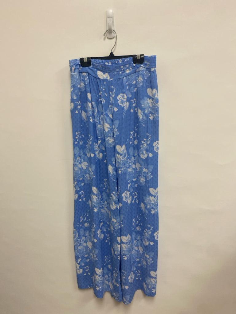 Laura Ashley Size S Blue White Roses Ladies Pants