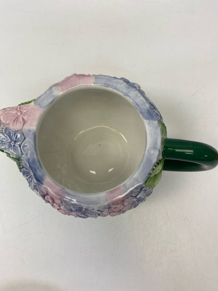 Andrea/Sadek Pink/Blue Flowers Ceramic Tea Pot