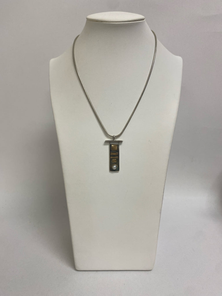 Gold Silver Pearl Necklace