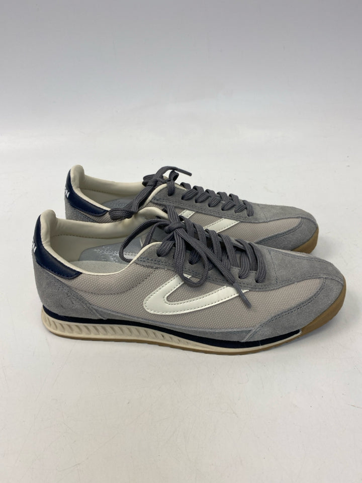 Tretorn US Shoe Size 6 Gray White/Navy Lace-up Sneakers