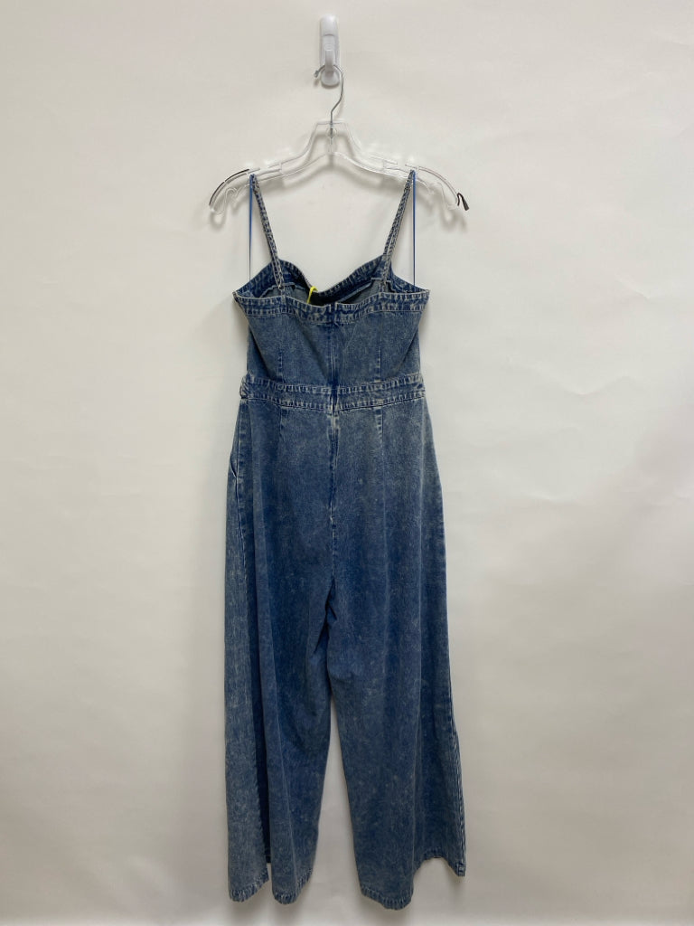 NWT Flying Tomato Size L Faded Denim Braided Sleeveless Ladies Jumpsuit