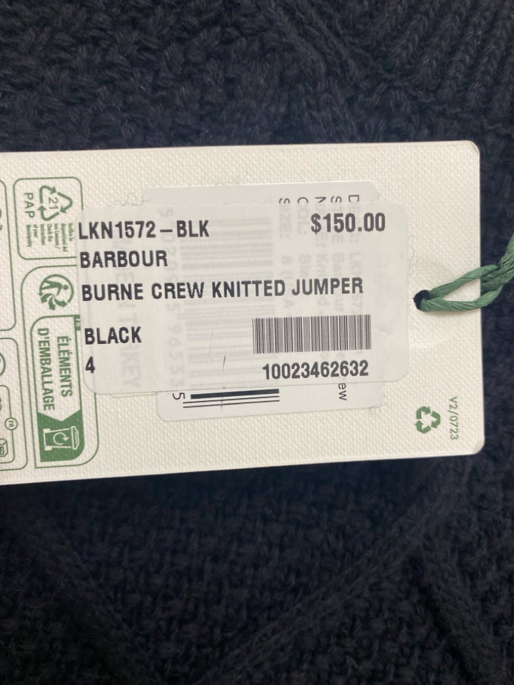 NWT Barbour Size 4 Black Wool Blend Ladies Sweater