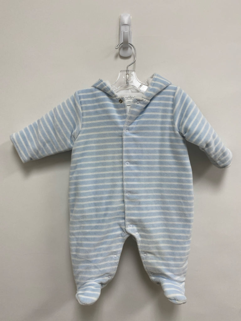 Kissy Kissy SIZE 3-6M Pale Blue White Stripe Button Up Hooded Boy&