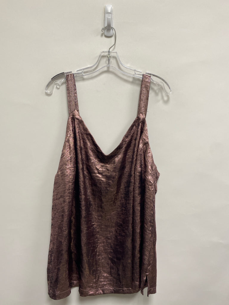 NWT Lane Bryant Size 18 Rose Black Sleeveless Metallic Plus Size Top