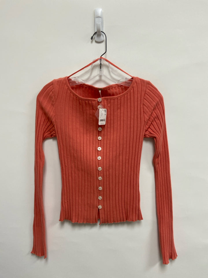 NWT Free People Size S Coral Texture Cardigan Ladies Top