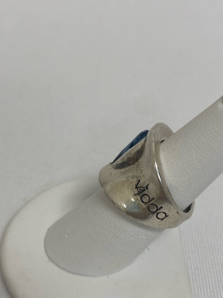 Silver Blue Jeweled Ring