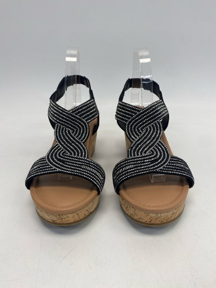 Size 9 Black Jeweled Sandals