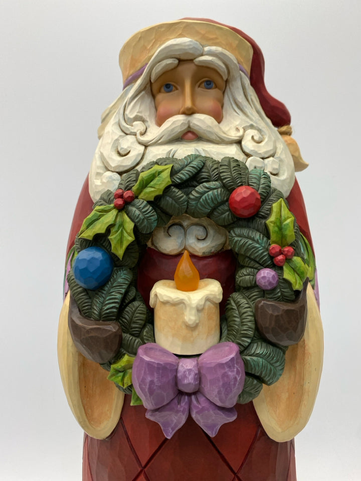 Jim Shore 28" Santa w/Wreath and Candle