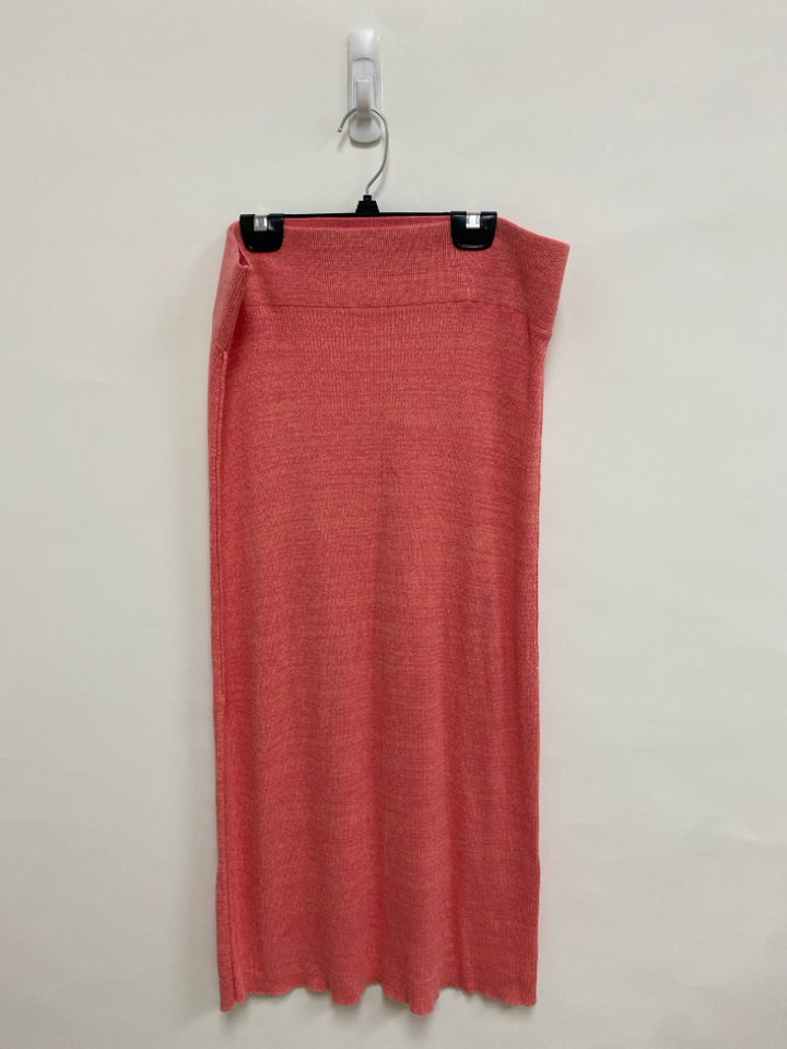 Free People Size L Coral Pink Mottled Maxi Knit Ladies Skirt