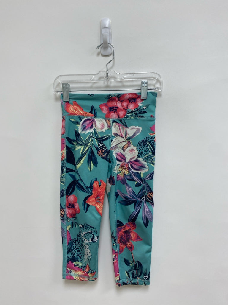 Gap SIZE S Seafoam/Pink Purple/Multi Flowers Cropped Girl&