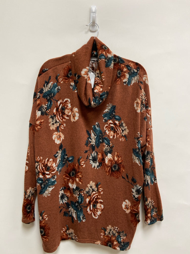 NWT Size M Rust Floral Cowl Neck Ladies Top