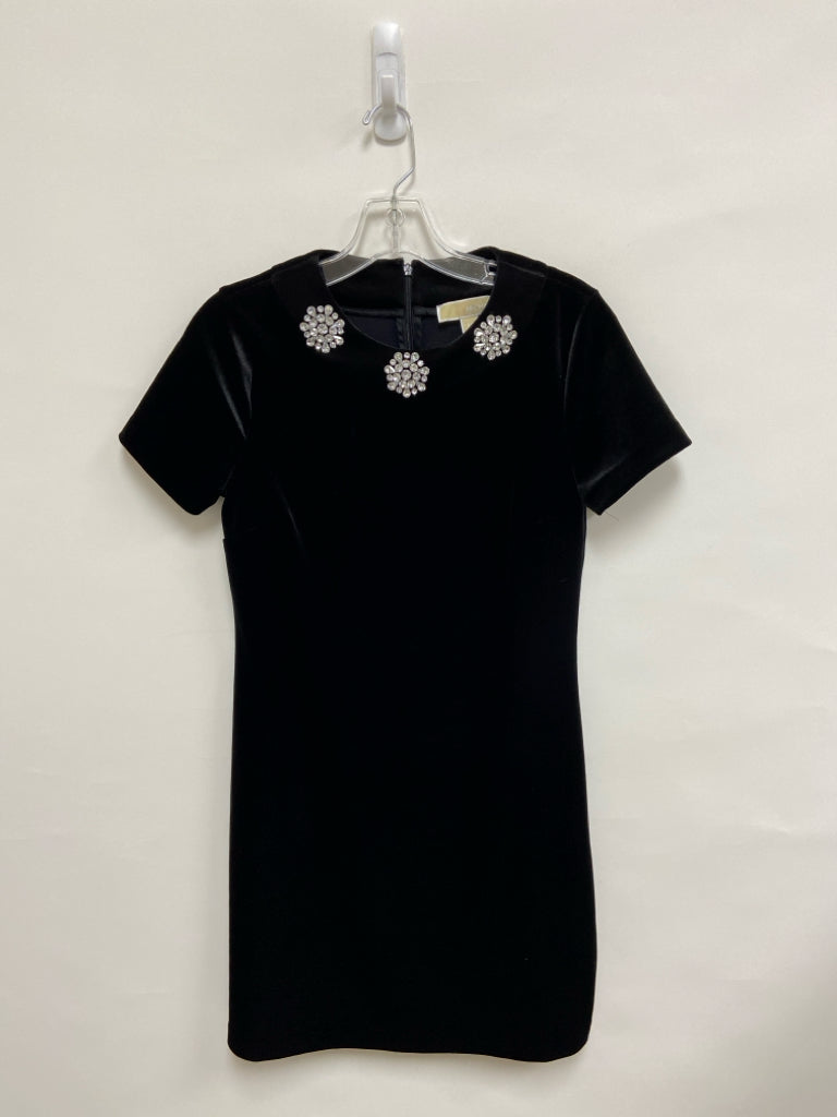 Michael Kors Size XS Black Rhinestone Short Sleeve Ladies Dress