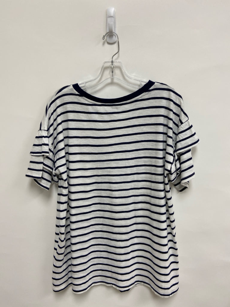 NWT Crown &amp; Ivy Size XL White/Navy Stripes Ladies Top