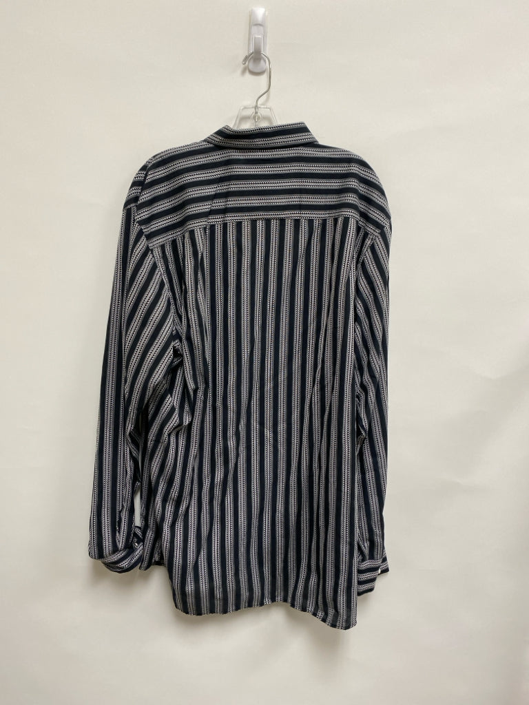 Luchiano Visconti Size XL Black White Striped Men&
