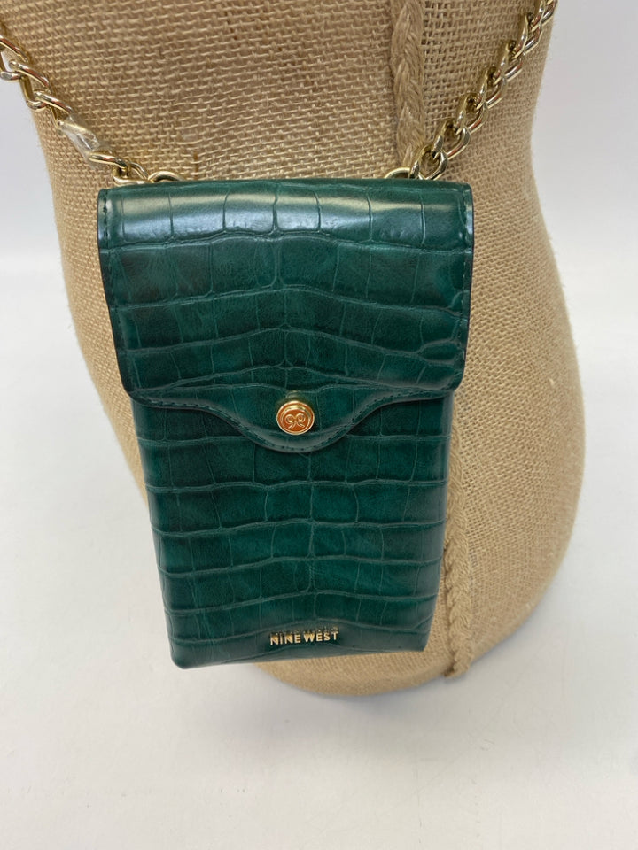 Nine West Dark Green Embossed Crossbody