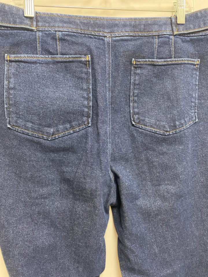 Talbots Size 12 Dark Blue Jeweled Denim Ladies Jeans