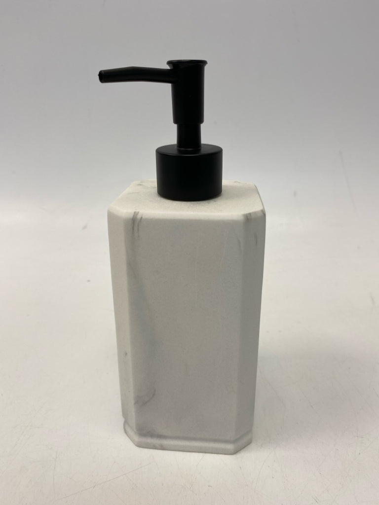 White Black Marbled Soap/Lotion Dispenser