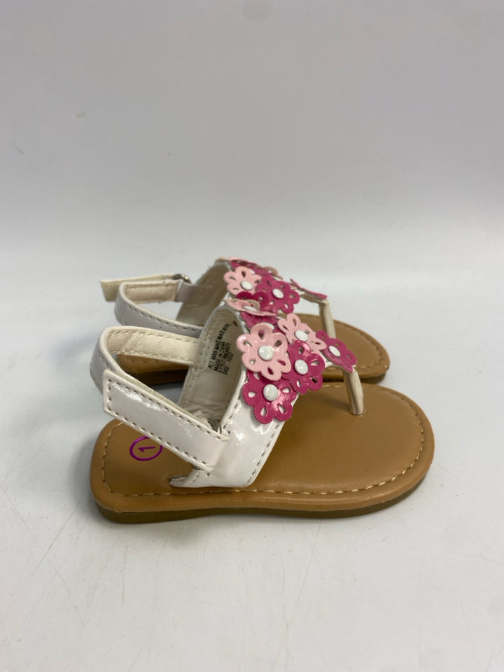 SIZE 1 White Pink Flowers Girl&