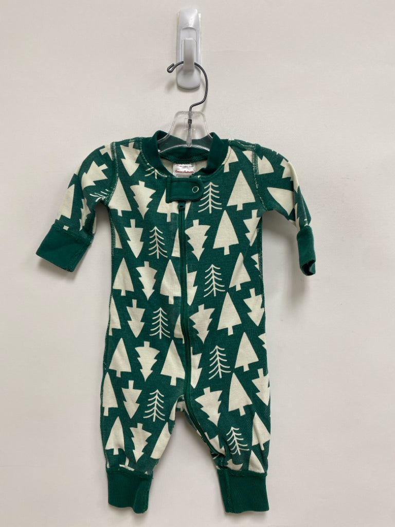 hanna Andersson SIZE 0-3M Green Cream Tree(s) Girl&