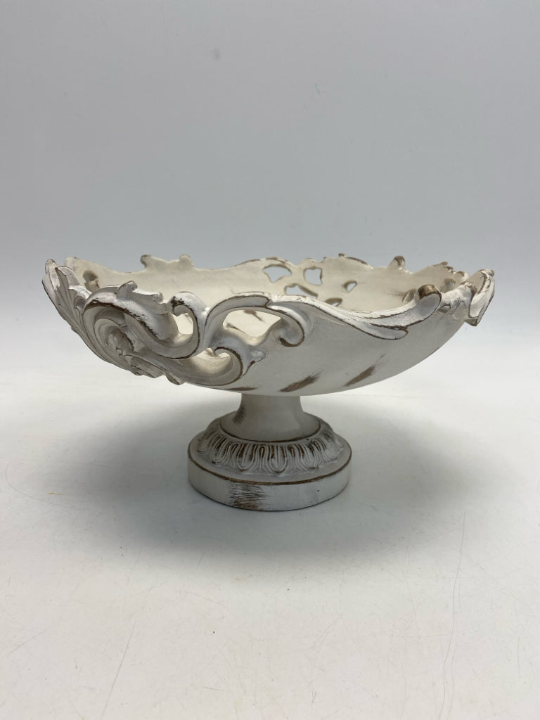 Cream Brown Distressed Decorative Bowl