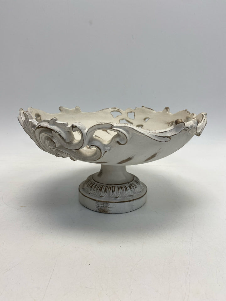 Cream Brown Distressed Decorative Bowl
