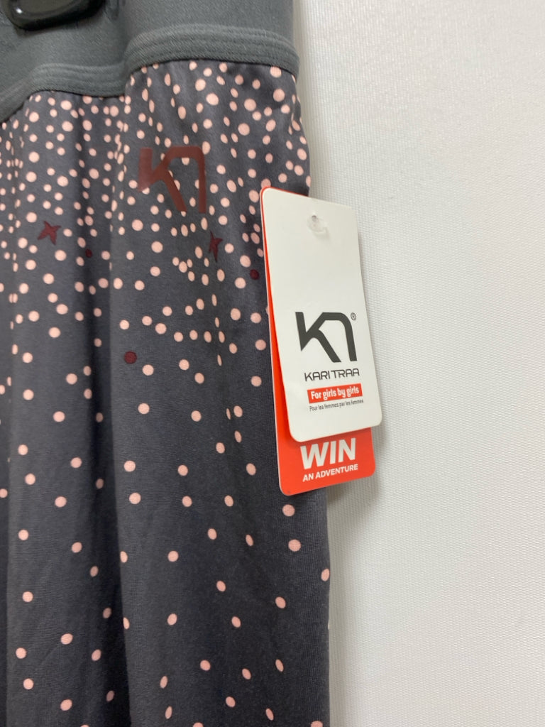 NWT Kari Traa Size XL Gray/Pink Dots Athletic Leggings