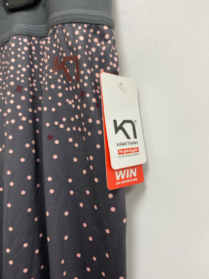 NWT Kari Traa Size XL Gray/Pink Dots Athletic Leggings