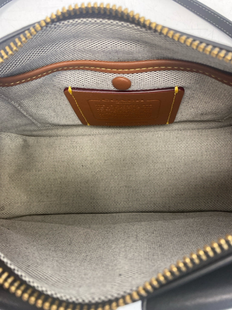 Coach Black Brass Twin Turnlock Waverly Bag w/3 Straps CDZ20
