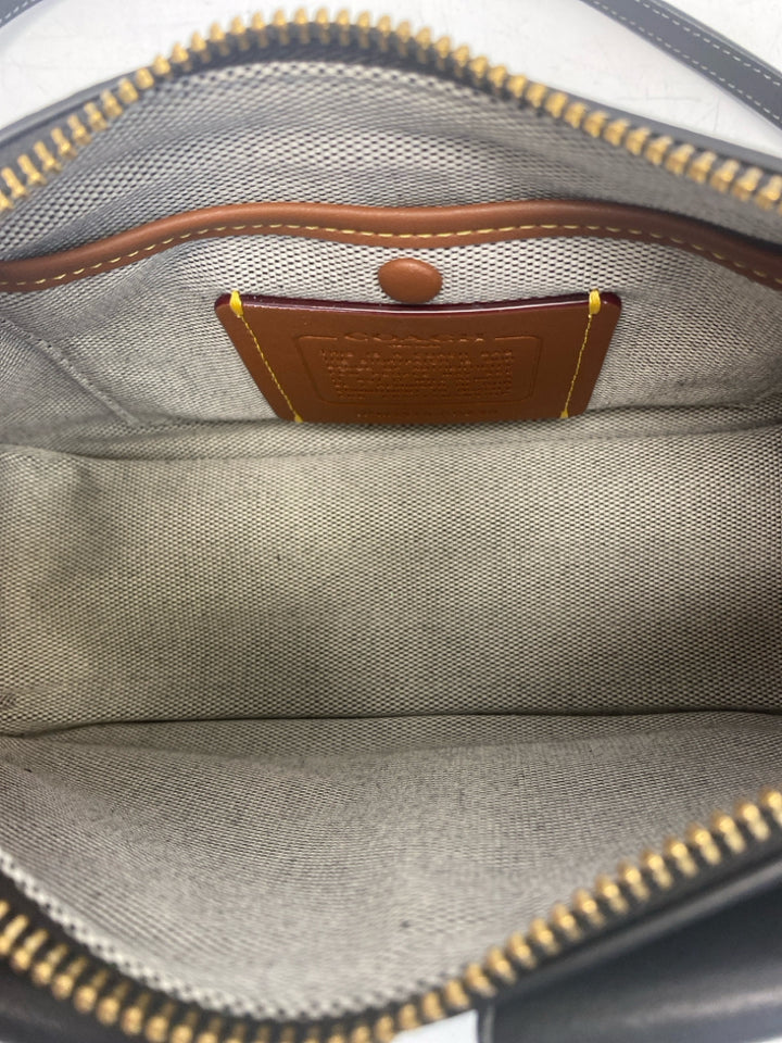 Coach Black Brass Twin Turnlock Waverly Bag w/3 Straps CDZ20
