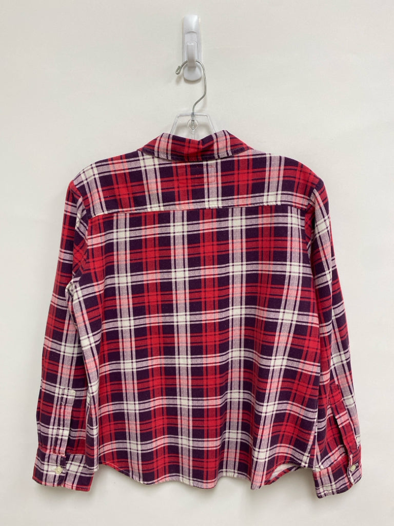 The GREAT. Size S Red Purple/Cream Plaid Flannel Ladies Top