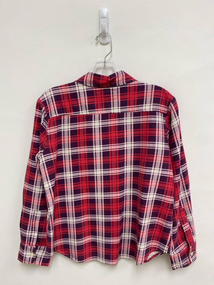 The GREAT. Size S Red Purple/Cream Plaid Flannel Ladies Top