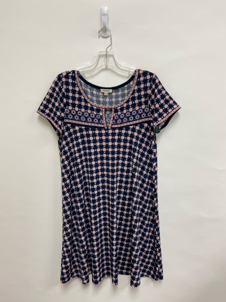 Max Studio Size M Navy Coral/White Medallion Ladies Dress