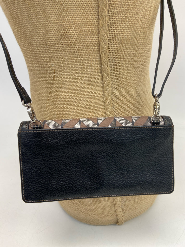 Brighton Brown/Cream Black Print Crossbody