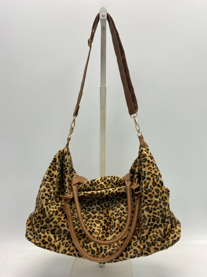 Brown Black Animal Print Duffle Bag
