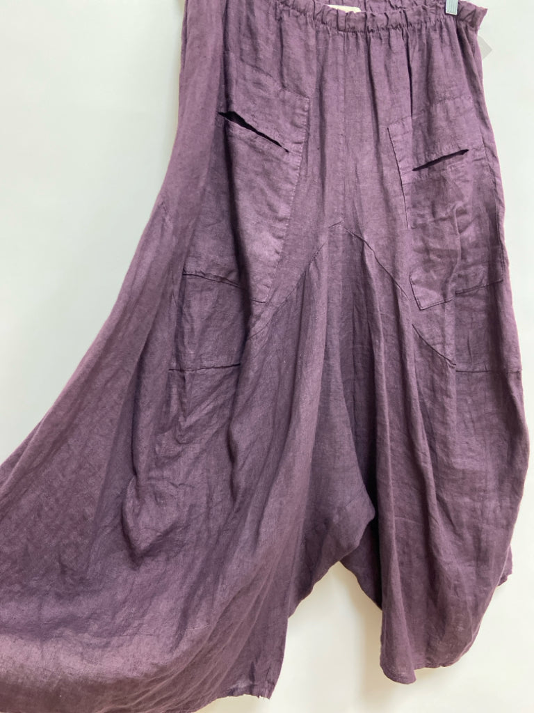 simi sue Size OSFM Plum Pull-on Linen Ladies Pants