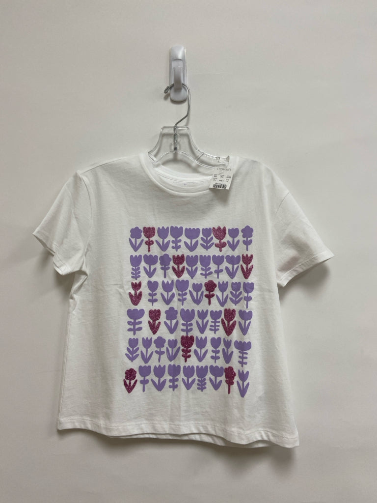 NWT Crew Cuts SIZE 12/13 White Lavender/Pink Flowers Girl&