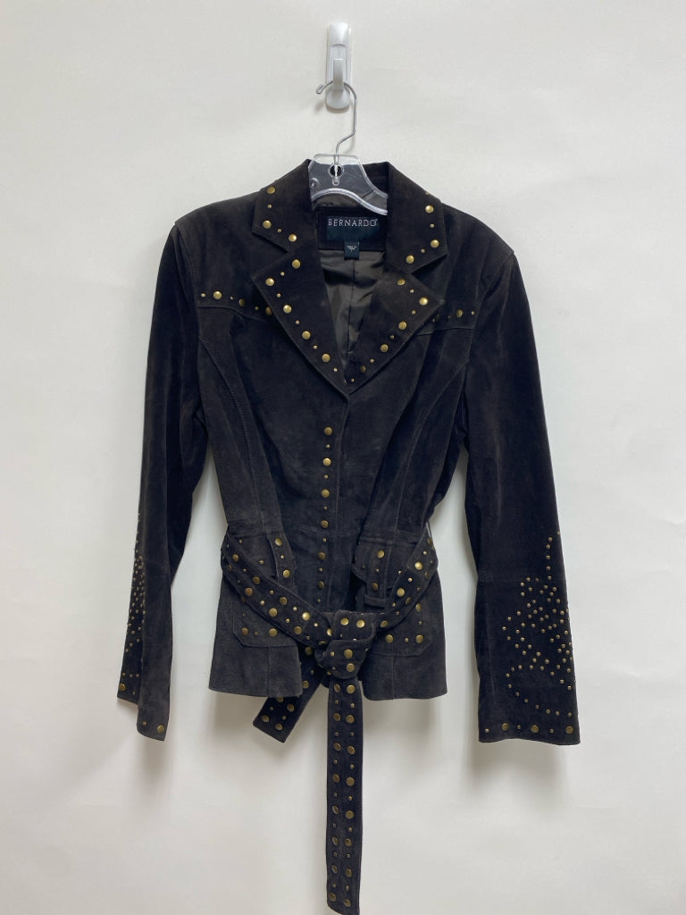 Bernardo Size L Espresso Studded Suede Ladies Jacket