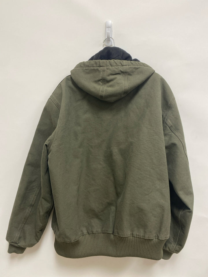 Carhartt Size L Olive Green Hooded Zip Down Lined Men&