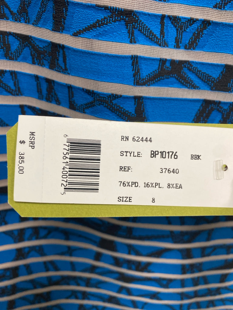 NWT Nicole Miller Size 8 Blue/Black Texture Ladies Dress