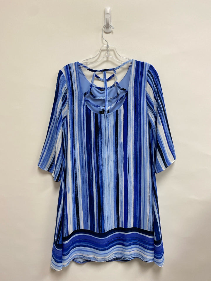 NWT Apt. 9 Size 10 Blue White/Black Striped Ladies Dress