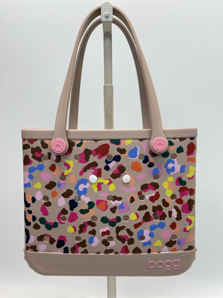 Bogg Bag Tan Multi-Color Animal Print Tote Bag