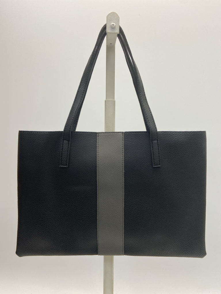 VINCE CAMUTO Black Vegan Leather Tote Bag