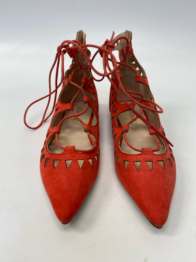 Size 7.5 Dark Coral Cutout Flats