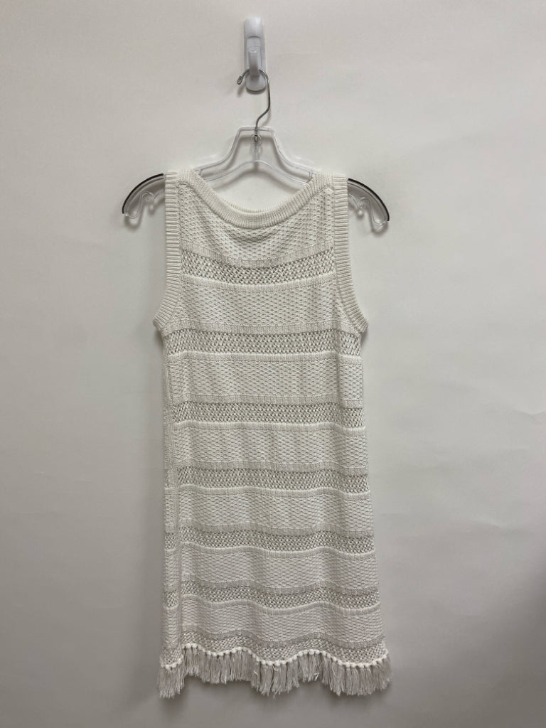 Kate Spade Size S White Fringe Sleeveless Crochet Ladies Dress
