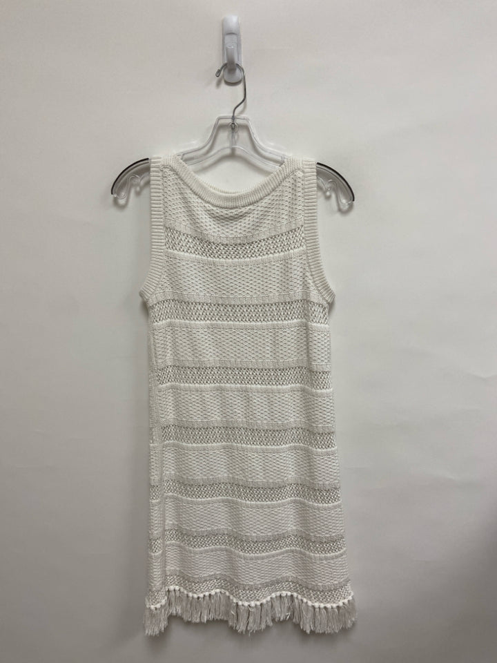 Kate Spade Size S White Fringe Sleeveless Crochet Ladies Dress