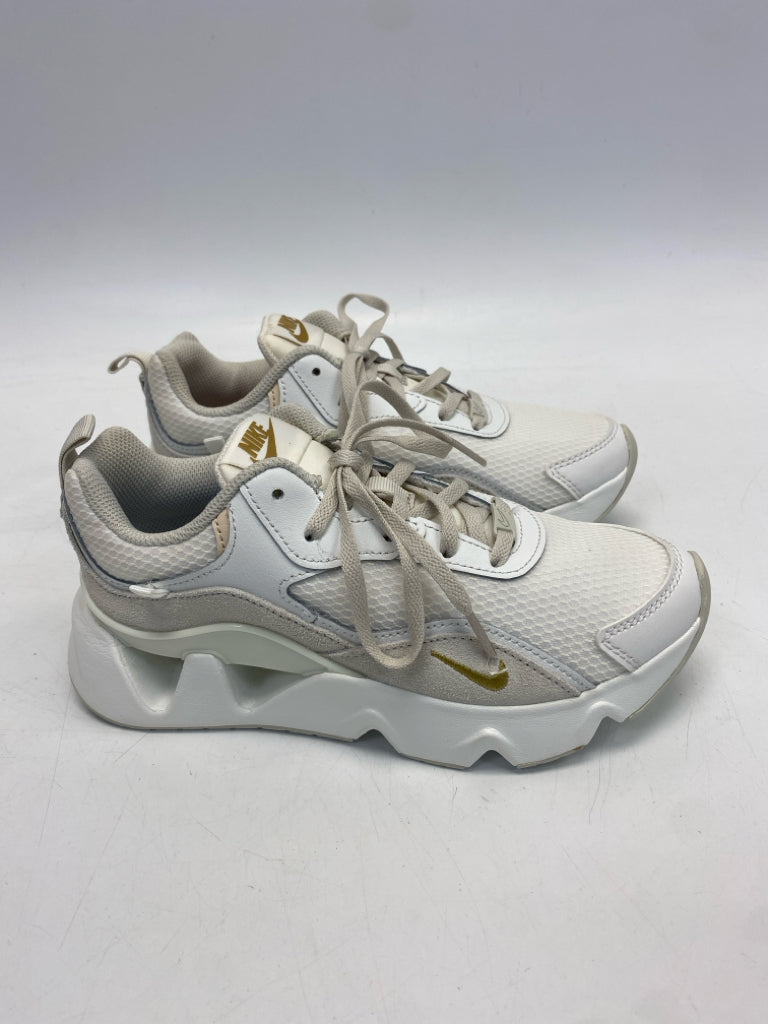 Nike US Shoe Size 6.5 White Beige Lace-up Sneakers